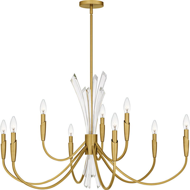Cecily 6-Light Chandelier, 9 Lights, 25" H x 40" W x 40" D, Brushed Gold