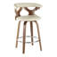 Tabouret de comptoir Gardenia Mid-Century moderne en similicuir noyer et crème par Lumisource