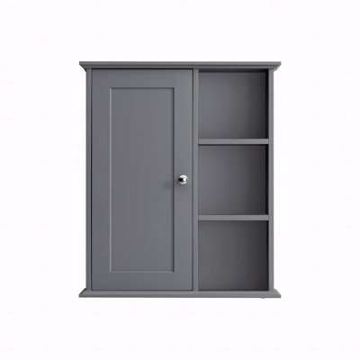 23.6" Grey Bathroom Wall Cabinet