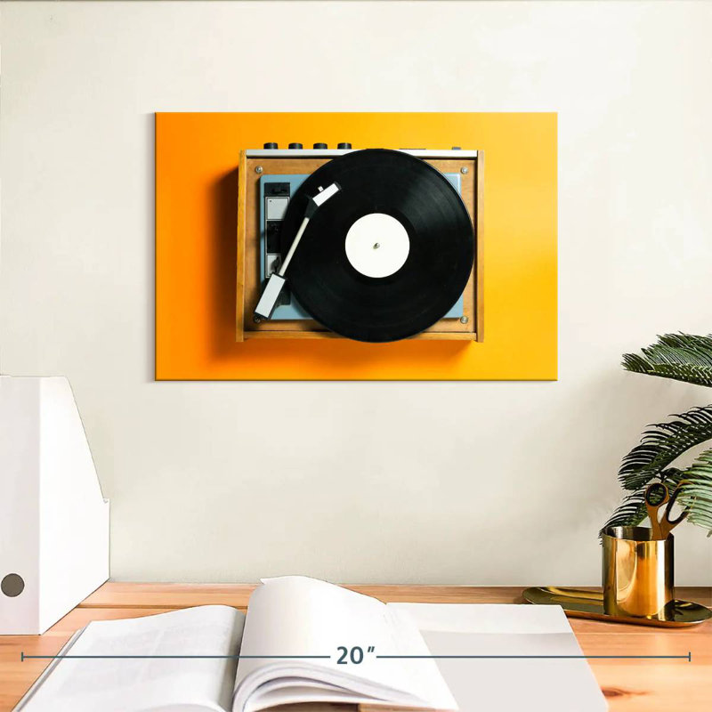 Tourne-disque jaune Abarca, H 8 po x l 12 po