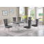 Ensemble de salle à manger rectangulaire en verre transparent avec chaises en velours L 95 po x l 46 po Borel-1811742480-1751440889-1811497688