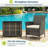 Patio Furniture Set, PE Rattan Wicker 3 Pcs Outdoor Sofa Set,Washable Cushion and Tempered Glass Tabletop, Conversation Furniture for Garden Poolside Balcony(Brown/Beige)-1932642886