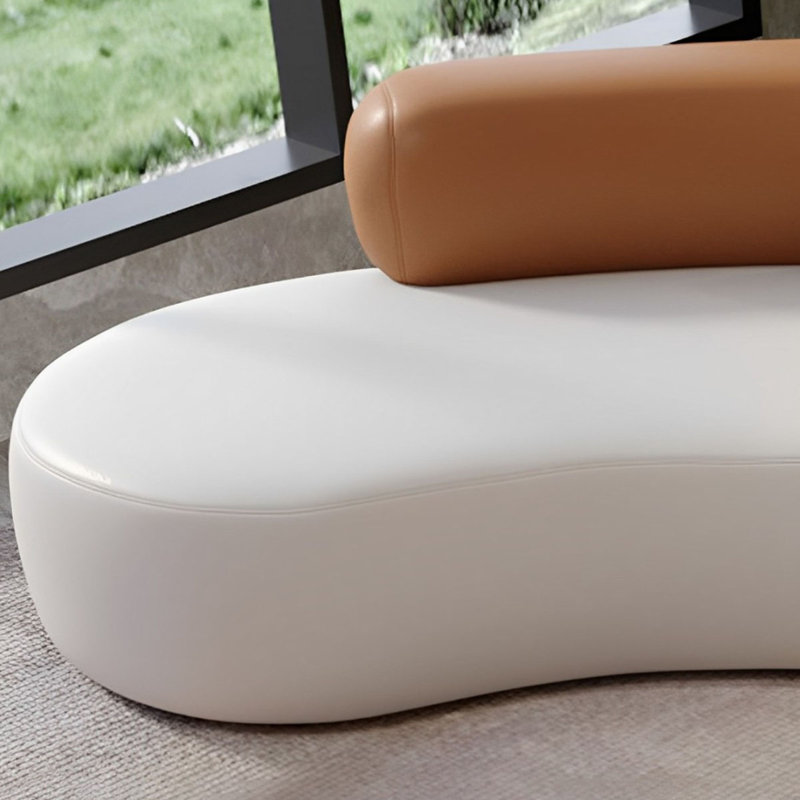 Canapé de loisir nordique luxueux, H 29,52 po x l 141,73 po x P 35,43 po, 6, Orange, blanc cassé