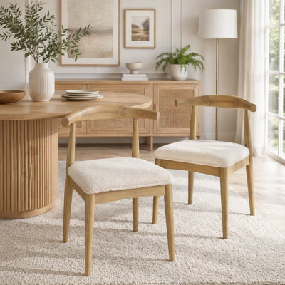Ensemble de 2 chaises de salle à manger rembourrées de style moderne Mid-Century