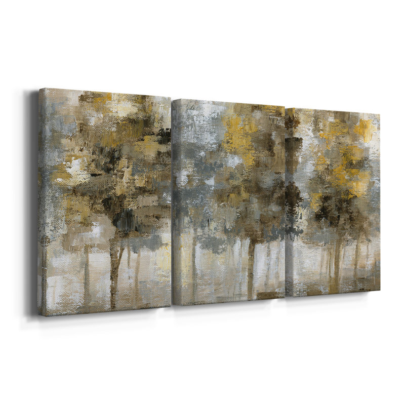 " Linen Trees " 3 - Pieces, 40" H x 90" W x 1.5" D