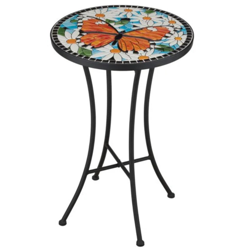 Support pour plante en mosaïque, Papillon