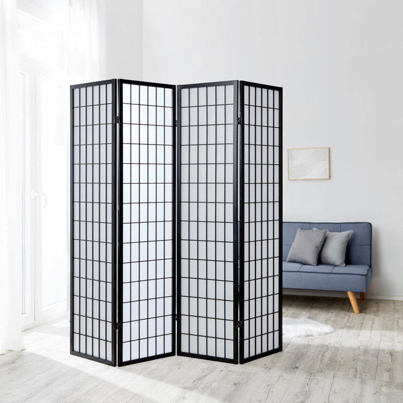 Room Divider Seward Room Divider Shoji Room Divider Wood, 4 panels