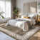 Modern Geometric Bordered Area Rug, Washable Foldable, Minimalist Design, Stain Resistant and Easy to Clean, Reinforced Edges and Backing for Living Room, Bedroom, Entryway