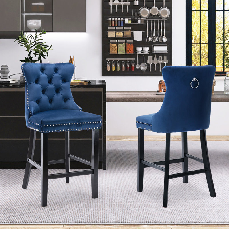 Tabouret 27,2 po Zuckerman, Bleu, Noir