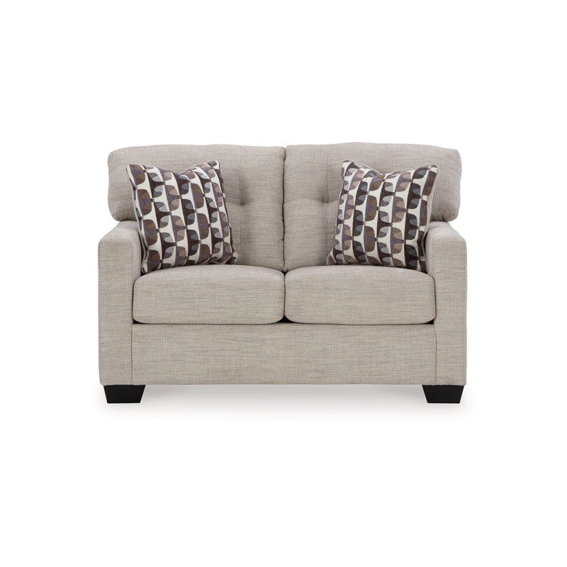 Causeuse rembourrée Innart, Mélange de polyester gris
