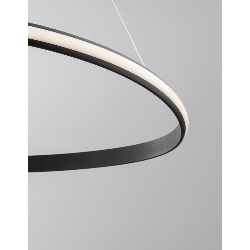 1 - Light LED Geometric Pendant, Black