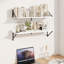 Ensemble de 2 tablettes flottantes blanches profondes - l 32 po x P 8 po avec tablettes noires et supports noirs pour le salon, la cuisine, le bureau et la chambre à coucher