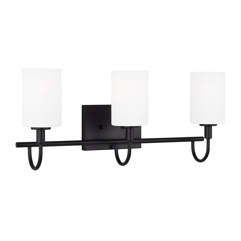 Éclairage pour salle de bain à intensité variable 3 lumières Rowley, Nuit noire