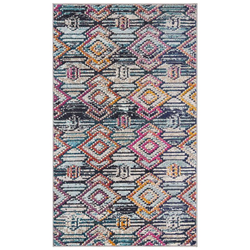 Tapis orange / rose / bleu Felty, Rectangle 5 pi 3 po x 7 pi 6 po