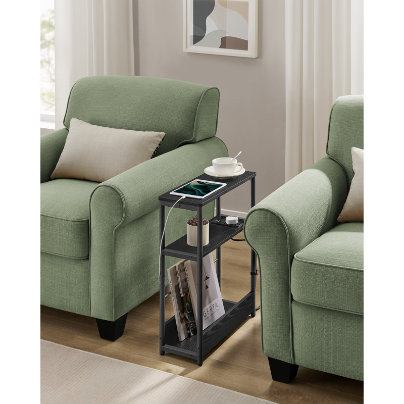 Antioch Floor Shelf End Table, Black, Black