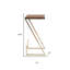 Table d'appoint élégante en forme de Z asymétrique en bois et métal