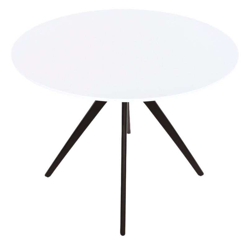 Holmen Round Metal Base Dining Table, White