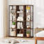 12-cube Bookcase 57" Tall Freestanding Bookshelf Industrial Shelf Display Rack