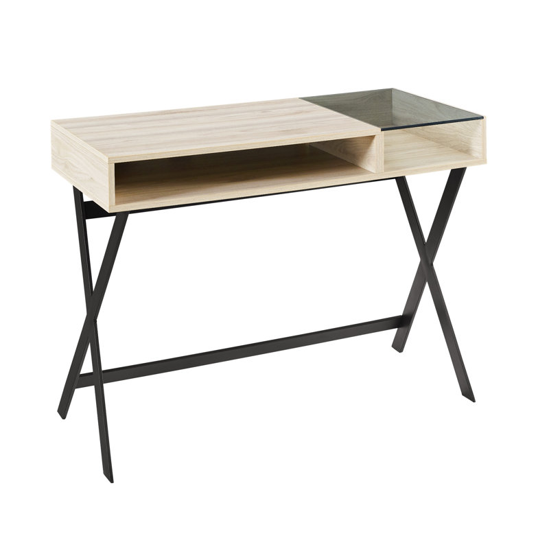 Queensbury Metal Base Writing Desk, Birch