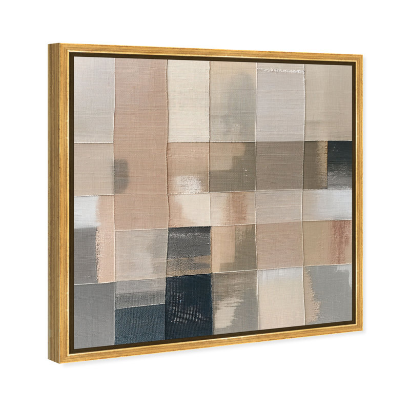Boxed in Ebony I Canvas Abstract Print by Oliver Gal, Black Frame, 12 x 12, 13"H x 13"W, Gold Frame