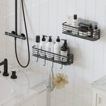 HANEBATH Corner Shower Caddy - Stainless Steel Bathroom Wall Mounted  Storage, Brushed Nickel