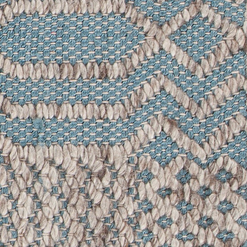 Tapis bleu / naturel tissé à plat à la main Salona, Rectangle 5 pi x 7 pi 6 po