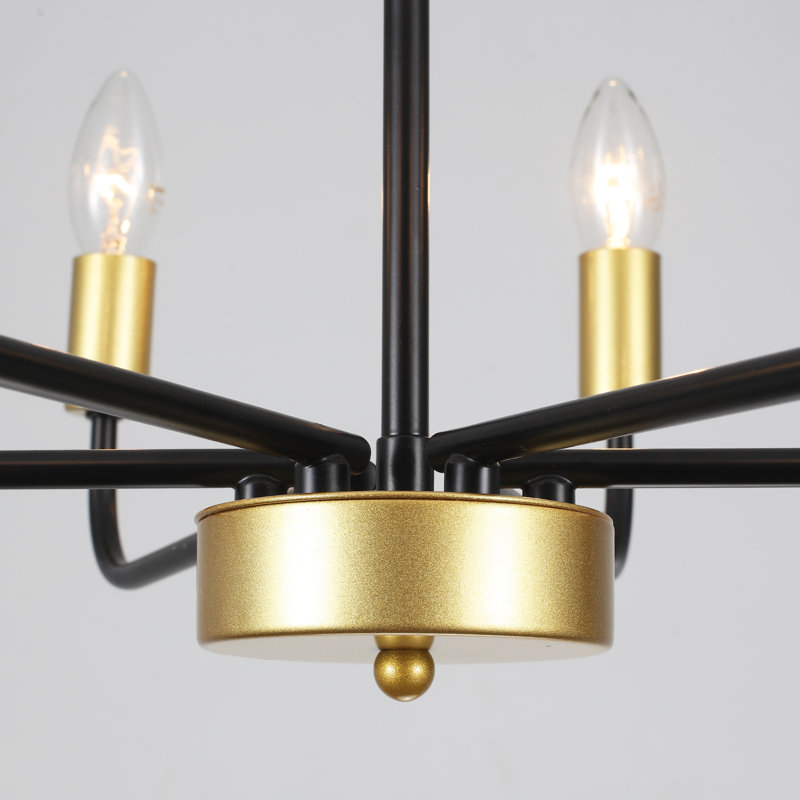  Liseli 6 - Light Dimmable Classic / Traditional Chandeliers, Black/Gold Light Fixture for Dining Room Kitchen Island Foyer-22.24"W x 74.8"H