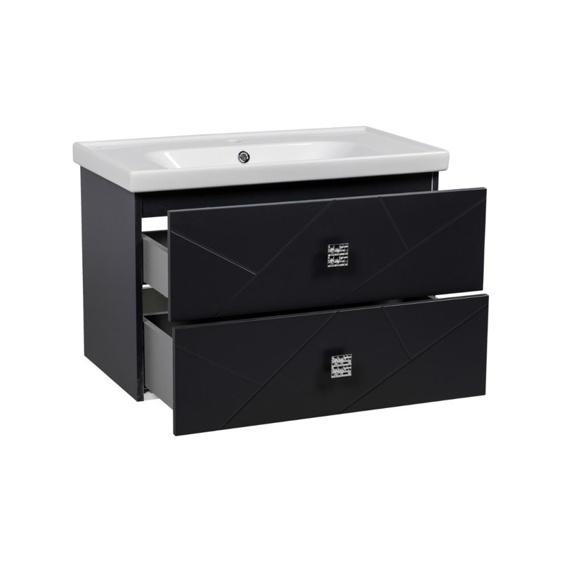 Meuble-lavabo mural avec lavabo Jakkia-W_Modern, Gris anthracite mat