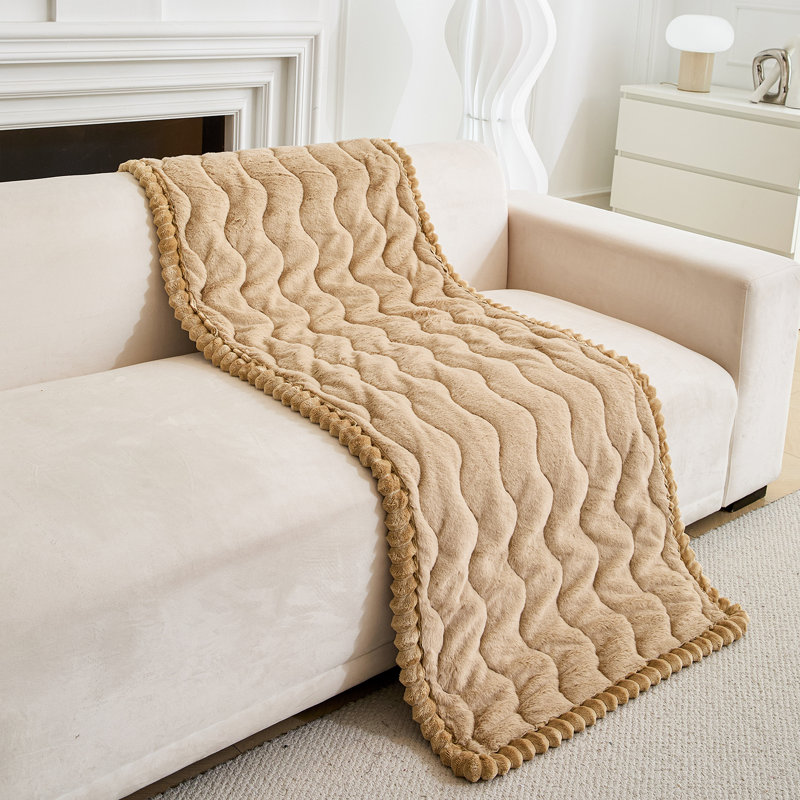 Coussin moelleux en fourrure de vison, coussin de canapé ondulé antidérapant, housse de canapé luxueuse très épaisse