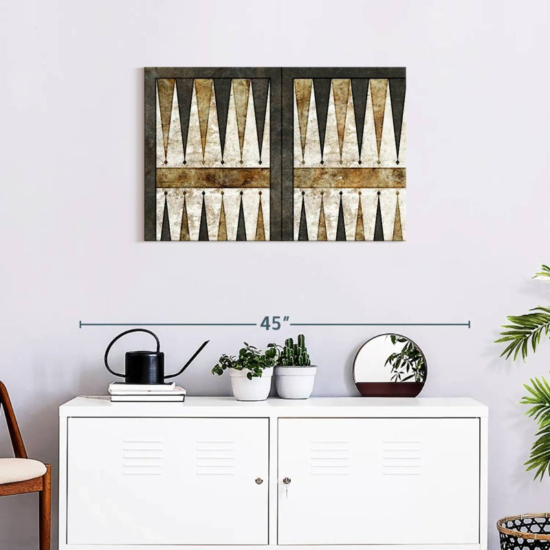 Plateau de backgammon rétro Senne, H 20 po x l 30 po