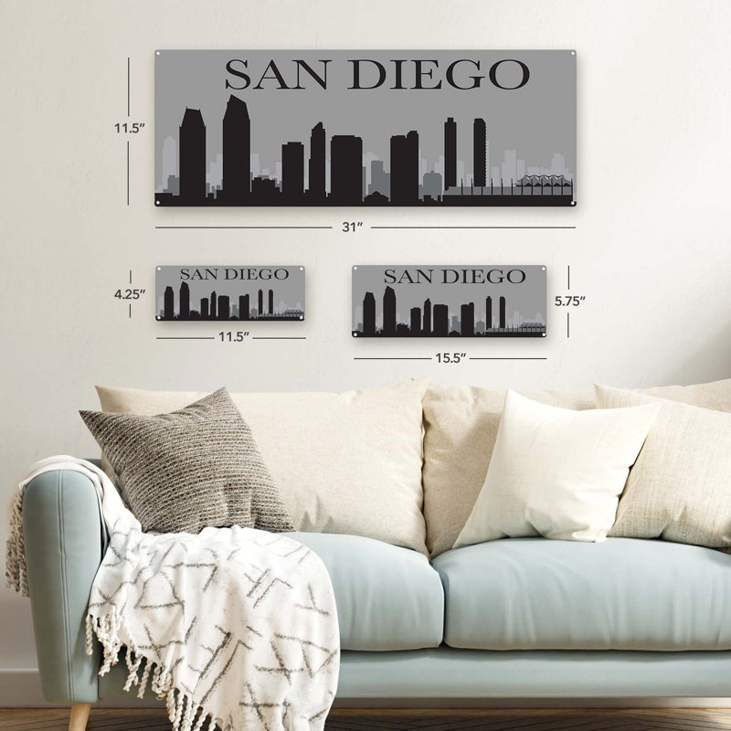 «San Diego Skyline Metal Sign»