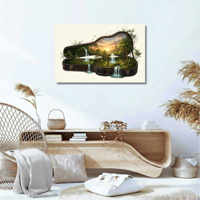 Ensemble de 1 tableau sur toile représentant un paysage naturel
