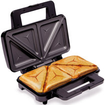 Quest 750W 2 Slice White Panini Toastie Maker Non Stick Sandwich Press  Toaster