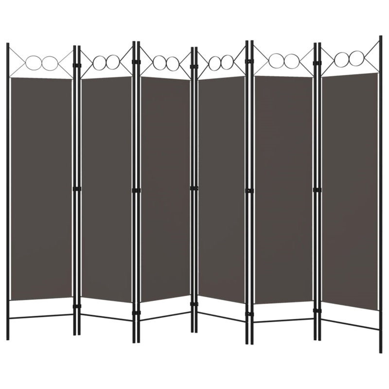 Paravent pliant autoportant pour séparer une pièce, 6, H 70,9 po x l 94,5 po x P 1,6 po, Anthracite