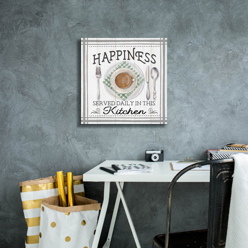 Toile épique «Happiness Served Daily» par Elizabeth Tyndall, 18 po x 18 po