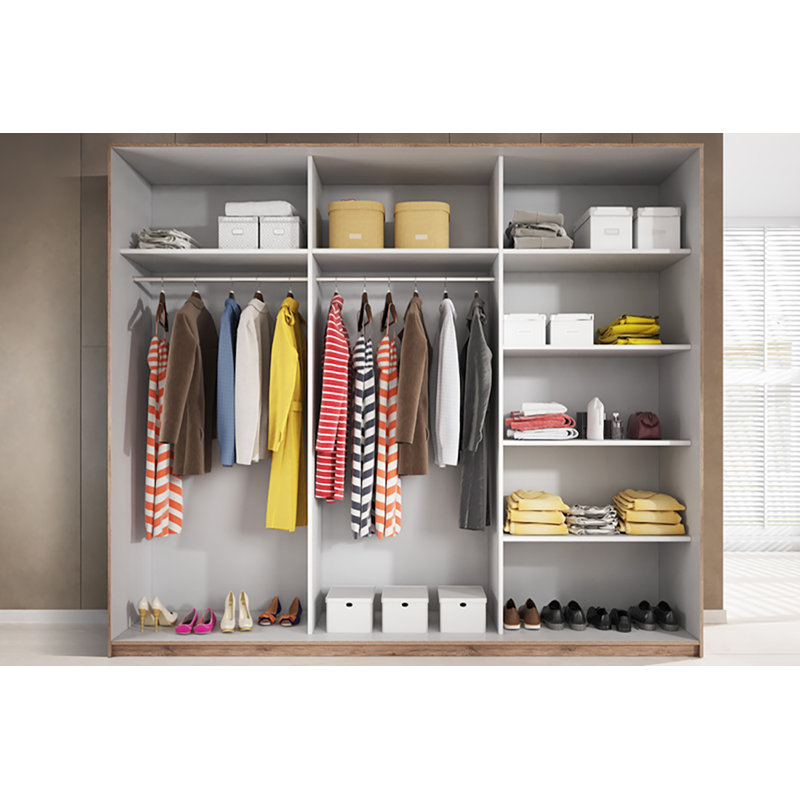 Gundelinda 2 Door Manufactured Wood Wardrobe, H210 x W270 x D61cm