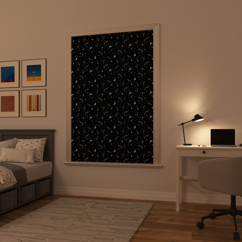 Starry Night Blackout Polyester Kids Window Panel