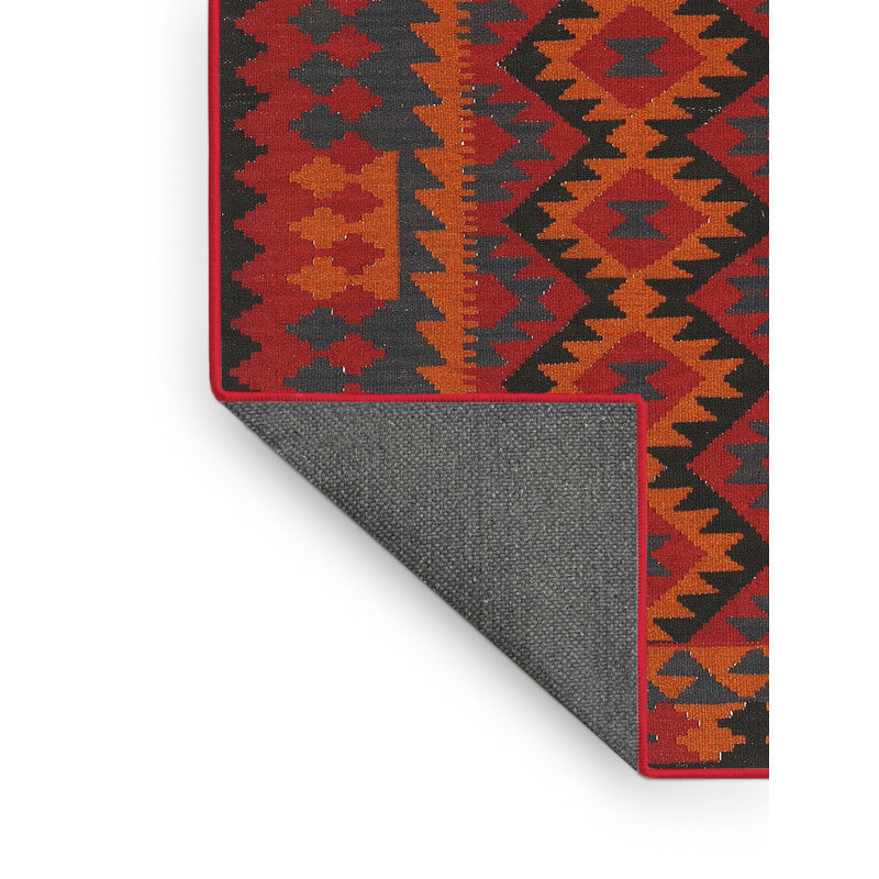 Tapis traditionnel mehroon/noir/crème Tortez, Rectangle 5 pi x 7 pi
