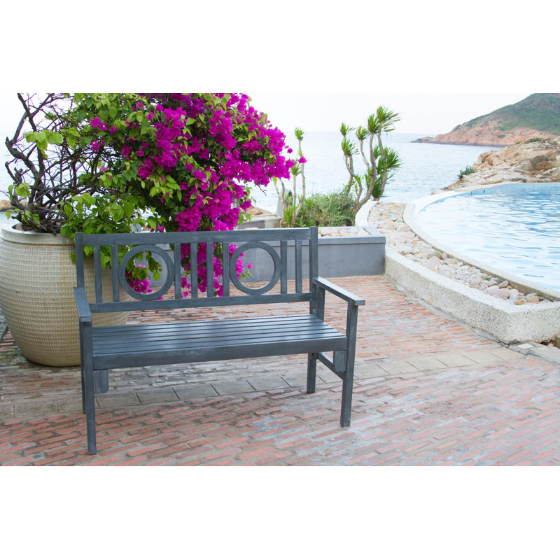 Banc de jardin en bois Adames, Bleu maisonnette de plage