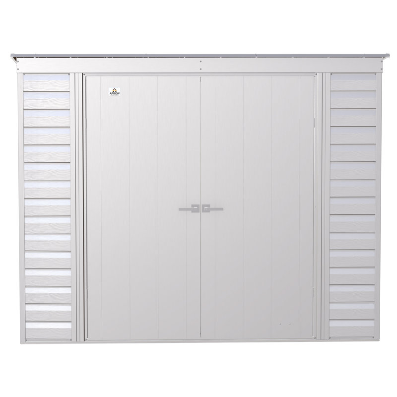 8 ft. x 4 ft. Flute Grey Galvanized Steel Storage Shed