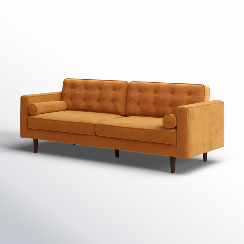 Bouie Upholstered 84.5'' Sofa, Orange