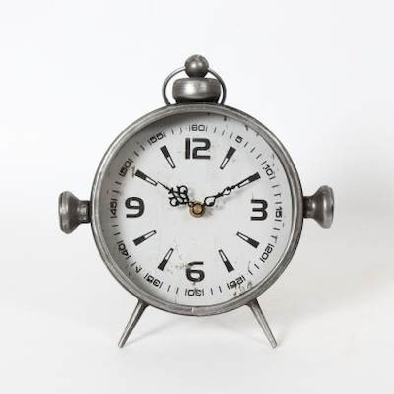 Horloge analogique de table grise