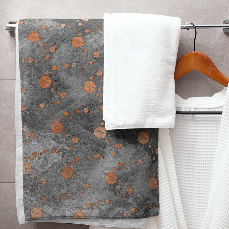 Katelyn Elizabeth Bath Towel, Orange/Black