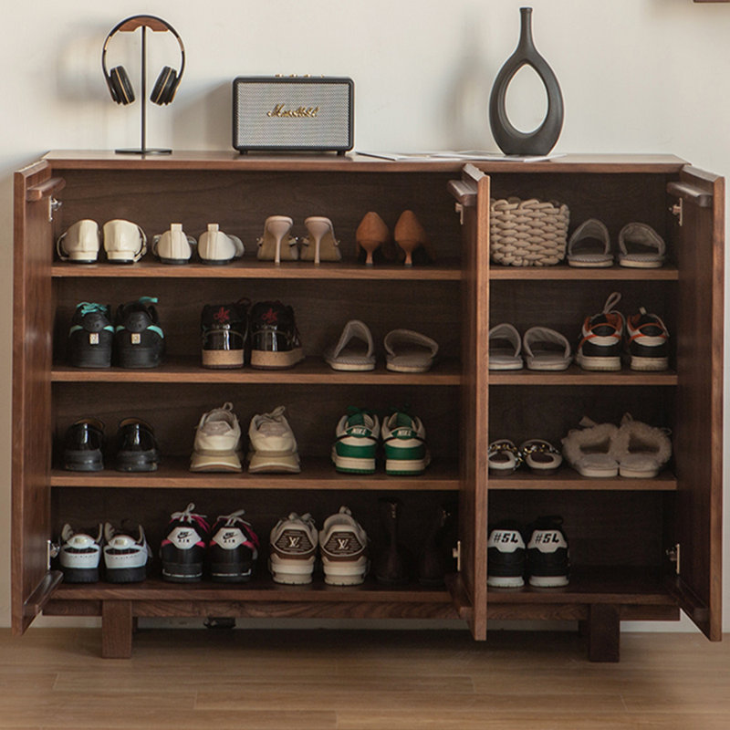 Armoire à chaussures avec rangement pour meubles, Bois brun foncé