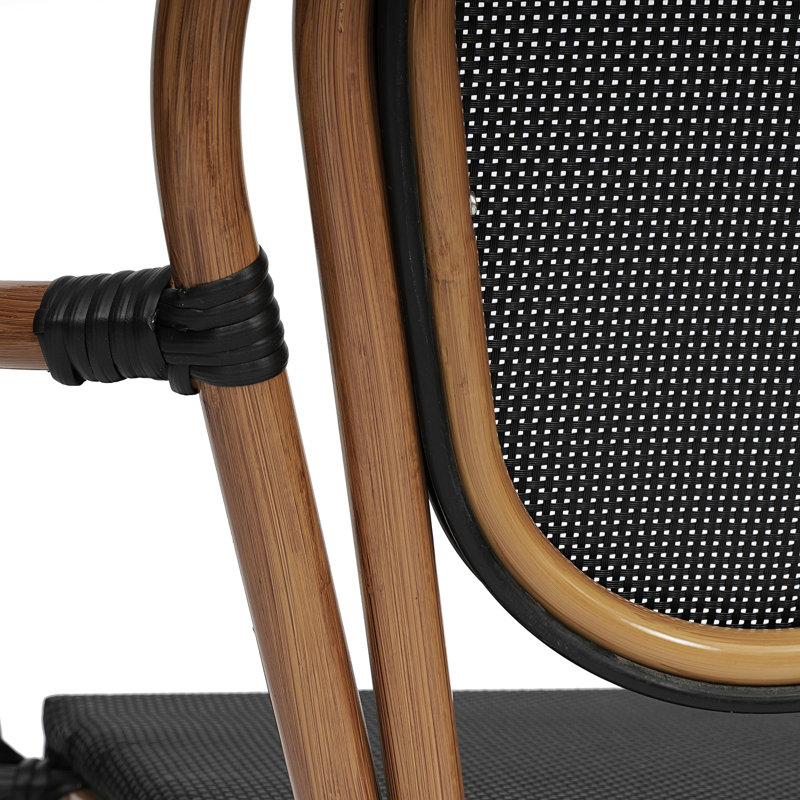 Chaise Paris empilable Connally, Noir/naturel