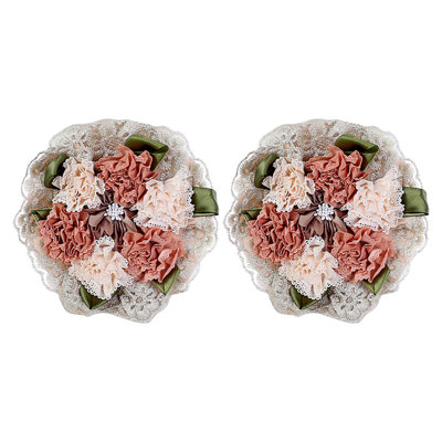 2Pcs Curtain Tieback Fabric Flower Curtain Ties with Tassels Adjustable Drapes Curtain Straps for Living Room Bedroom