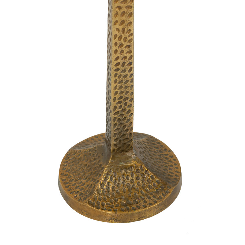 Grand porte-bougie grand pilier en aluminium 7 po de diamètre 0,5 po x 32 po bronze, H 25,00 po x l 7,30 po x P 7,30 po