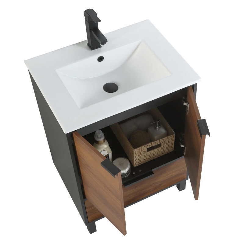 Hamilton 24" Single Bathroom Vanity Set, Walnut