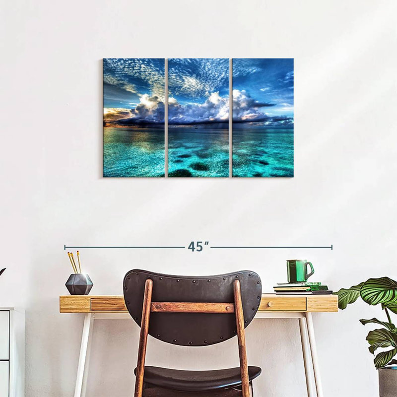 3 pièces Cozumel avec vue sur l'océan, H 33 po x l 20 po x P 1,25 po