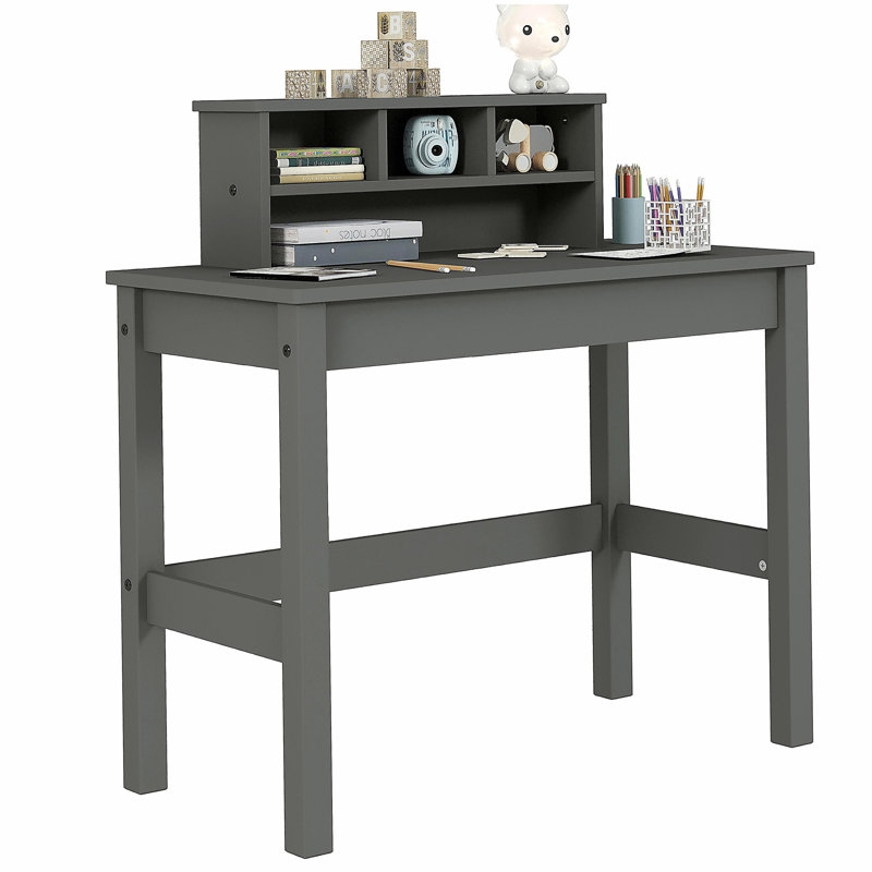 Bureau d'écriture gris avec mezzanine